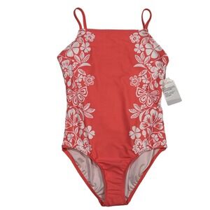 Old‎ Navy Girls XL Coral Floral One-Piece Swimsuit